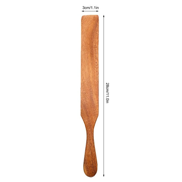 Wooden Kitchen Utensil Set, Acacia Spurtle Kitchen Sets Non-Stick Wooden Cooking Utensils Spatula Slotted Spurtle Spatula Sets