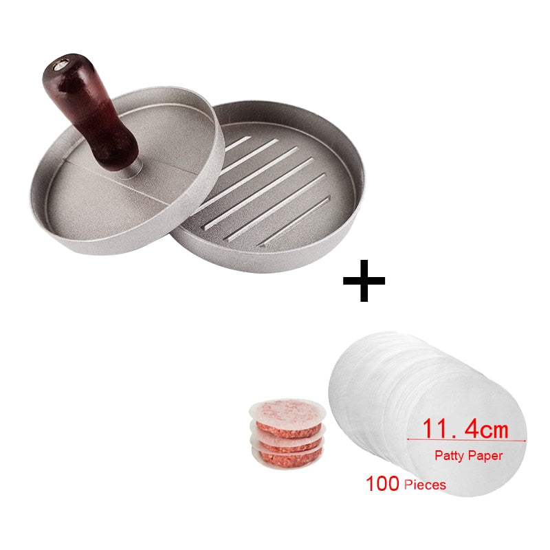 High quality Round Shape Hamburger Press Aluminum Alloy Meat Beef Grill Burger Mold Kitchen Tool