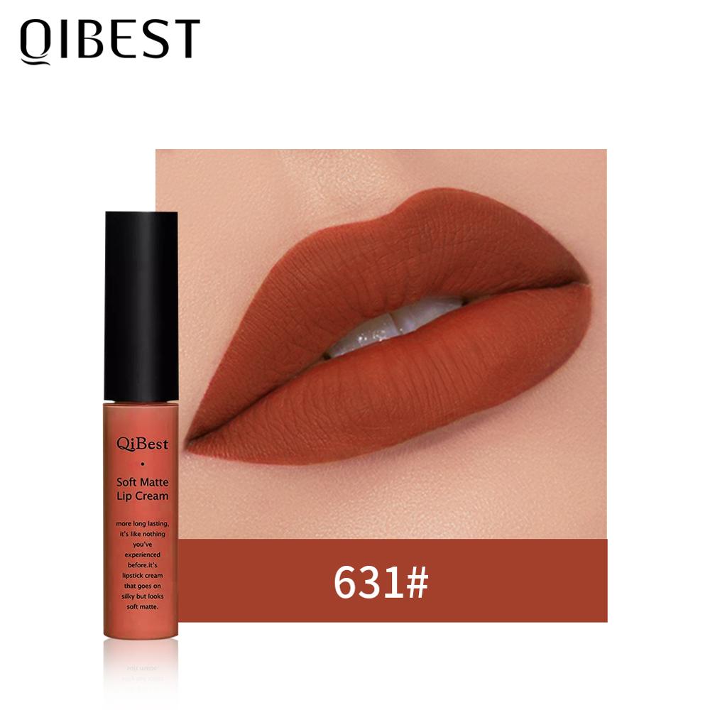 QIBEST Matte Lip Gloss Lip Makeup 34 Colors Velet Nude Waterproof Lipgloss Matte Lipstick Liquid Lipstick Long lasting Lip Tint