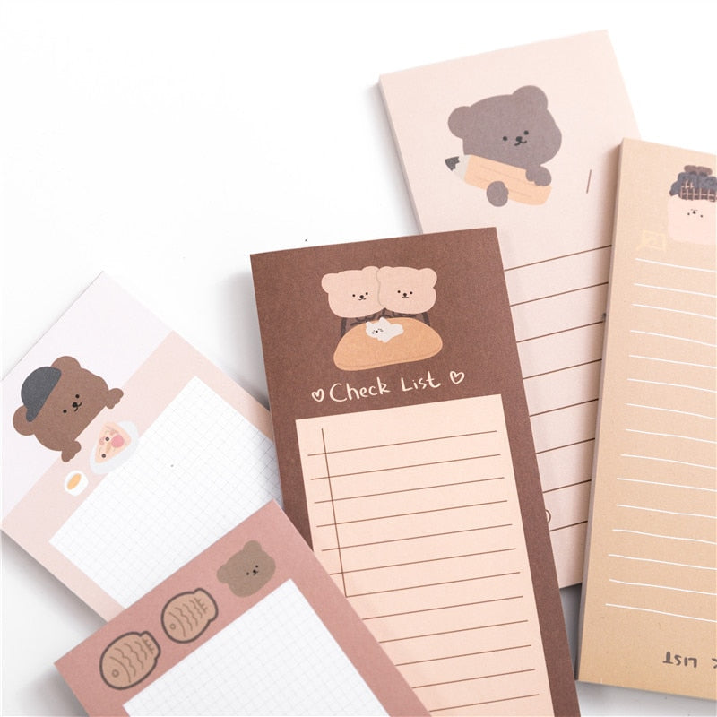 50 Sheets Cute Cookie Bear Memo Pad Kawaii Stationery N Times Sticky Notes Portable Notepad School Office Supply Papeleria