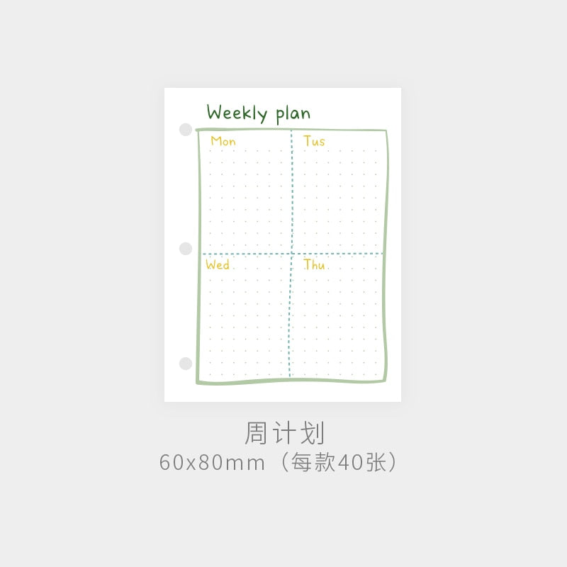 Yoofun MINI Loose Leaf Notebook Inner Core Binder Sprial Book Bullet Journaling Monthly Weekly To Do List Offcie School Supply