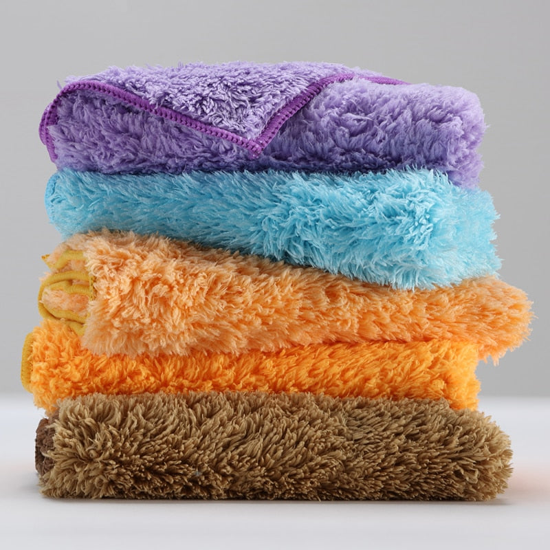 3/4PCS Plush Microfiber cloth household cleaning cloth better than cotton kitchen towels micro fiber towel kitchen towel thick