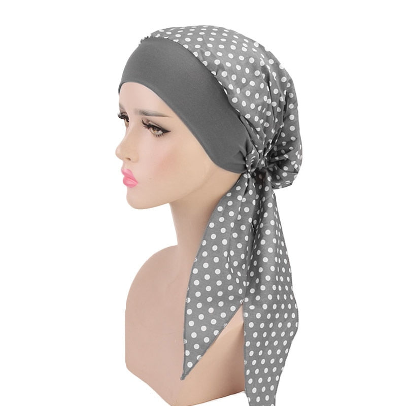 Printed flowers women inner hijabs cap muslim head scarf turban bonnet ready to wear ladies wrap under hijab caps