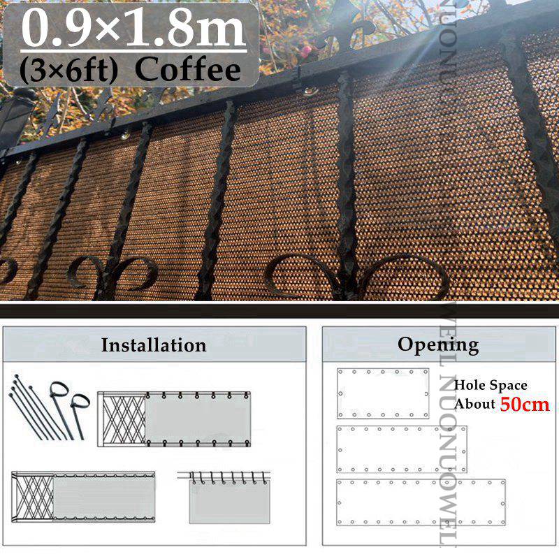 Wide 0.9m 3ft HDPE Anti-UV Sun Shade Net Garden Plants Cover Shade Sails Enclosure Nets Balcony Terrace Fence Safety Privacy Net