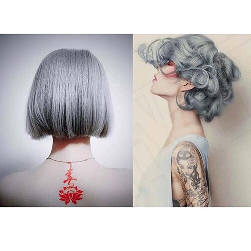 Fashion Smoky Gray Punk Style Light Gray Silver Color Nature Permanent Super Hair Dye Cream Girls Beauty Hair