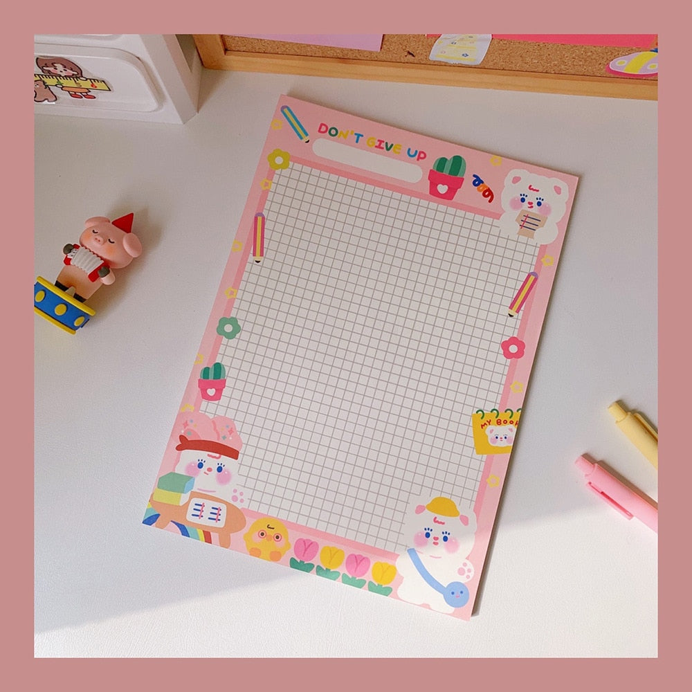 Kawaii Daily Memo Pads Note Paper Monthly Planner To Do It Check List Notepad Paperlaria School Stationery