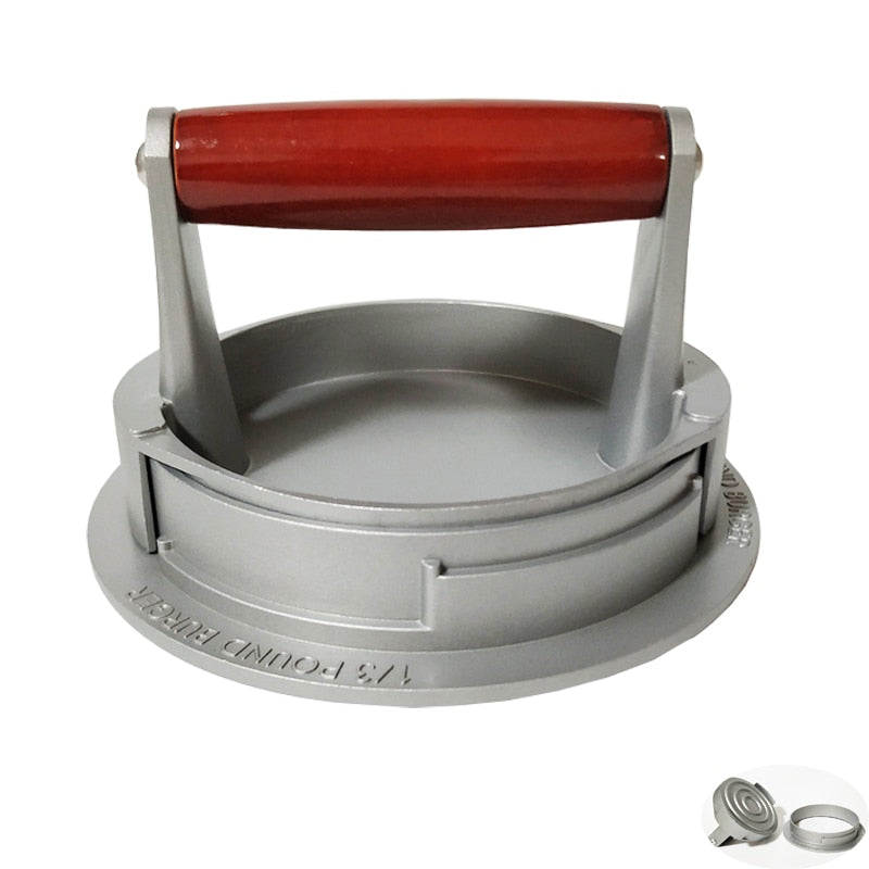 High quality Round Shape Hamburger Press Aluminum Alloy Meat Beef Grill Burger Mold Kitchen Tool