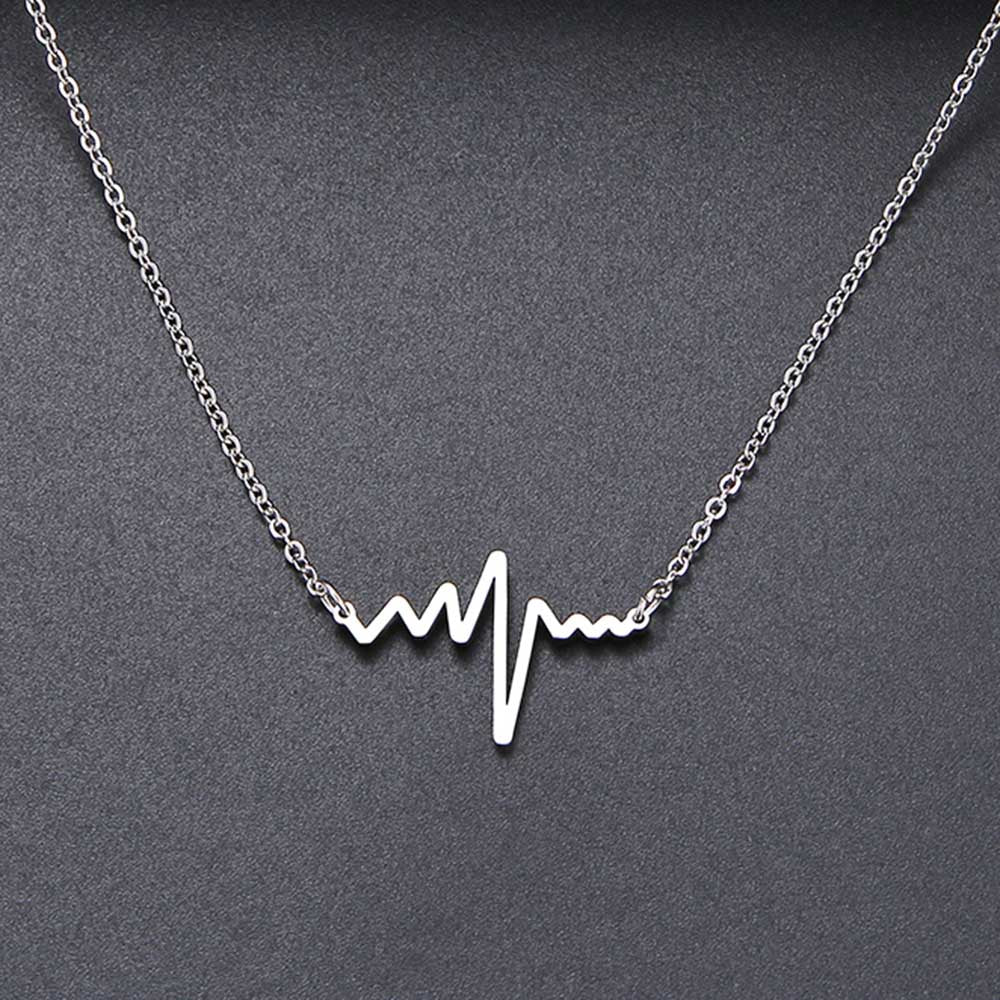 Heartbeat Necklace Women Love Heart Necklaces & Pendants Medical Nurse Doctor Lover Gifts Stainless Steel Jewelry