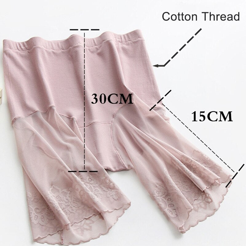 Plus Size Shorts Under Skirt Sexy Lace Anti Chafing Thigh Safety Shorts Ladies Pants Underwear Large Size Safety Pants Women