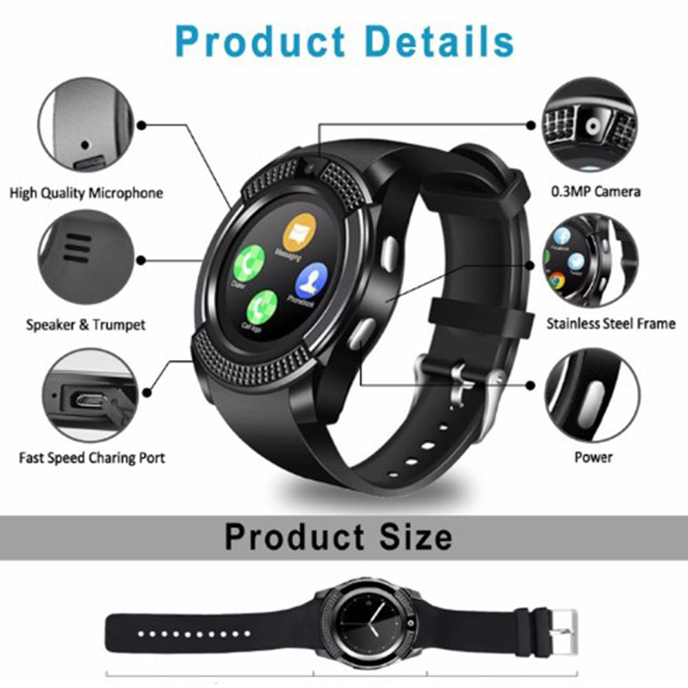 Smart Watch Bluetooth Call Fitness Blood Pressure Monitor Support TF SIM Card Bracelet Men Woman Sports Waterproof Smartwatch