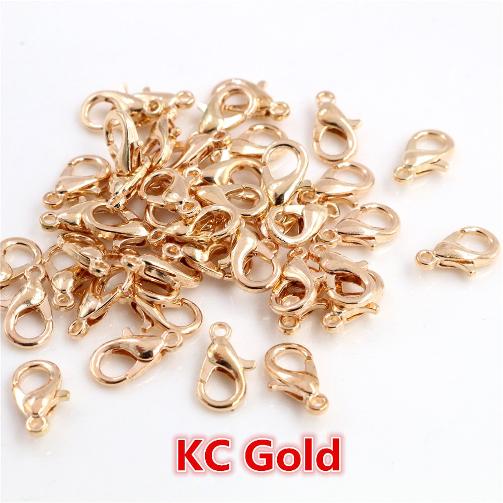 10x5mm/12x6mm/14x7mm/16x8mm  9 Colors Plated Fashion Jewelry Findings,Alloy Lobster Clasp Hooks for Necklace&Bracelet Chain DIY