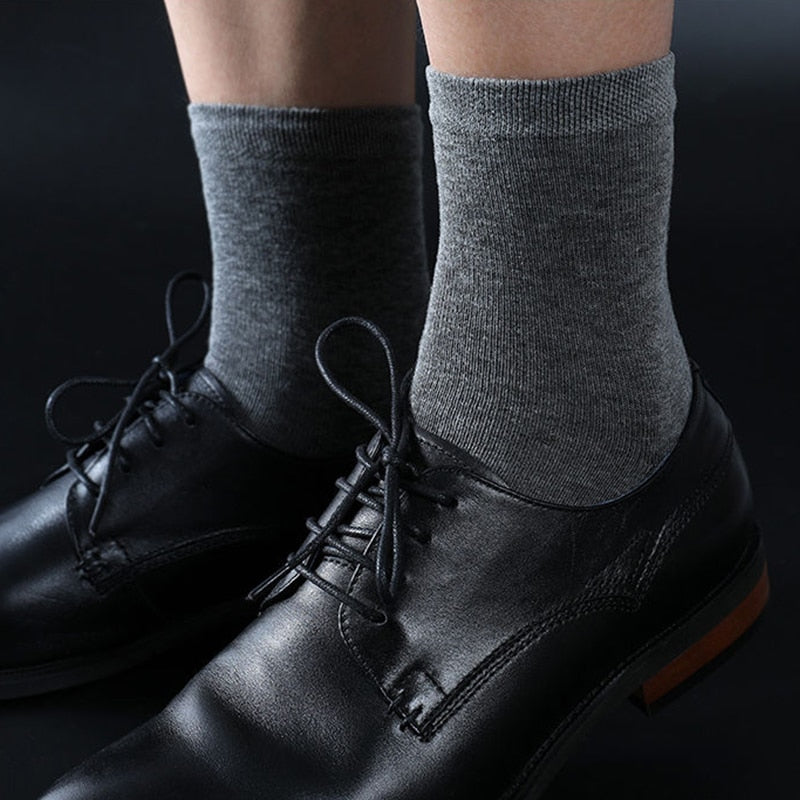 High Quality Casual Men's Business Socks Summer Winter Cotton Socks Quick Drying Black White Long Sock Plus Size