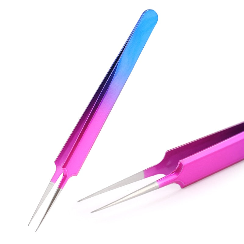 1 Pcs Eyelashes Tweezers Stainless Steel superhard Tweezers High Precision Anti-static tweezers for Eyelash Extensions