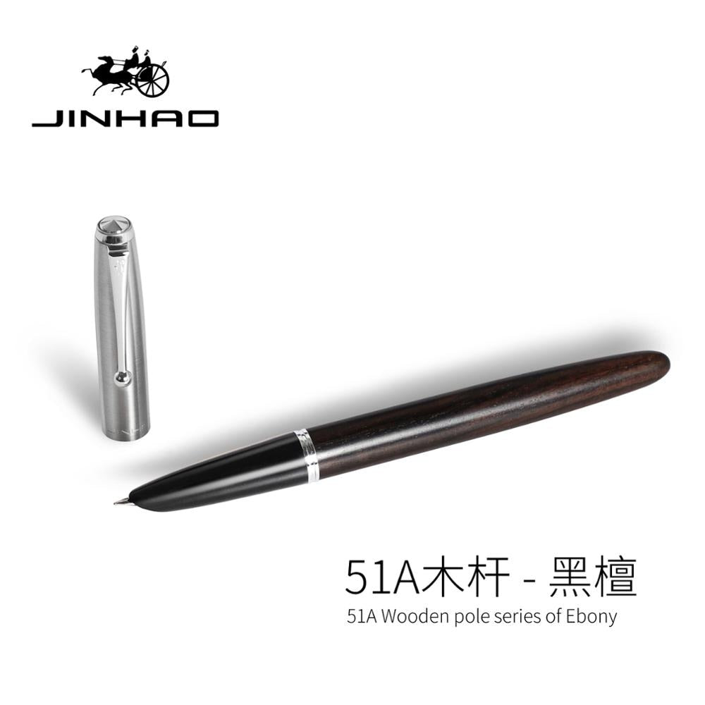 Remastered Classic Wood Fountain Pen 0.38mm Extra Fine Nib Calligraphy Pens Jinhao 51A Stationery Office School Supplies A6994