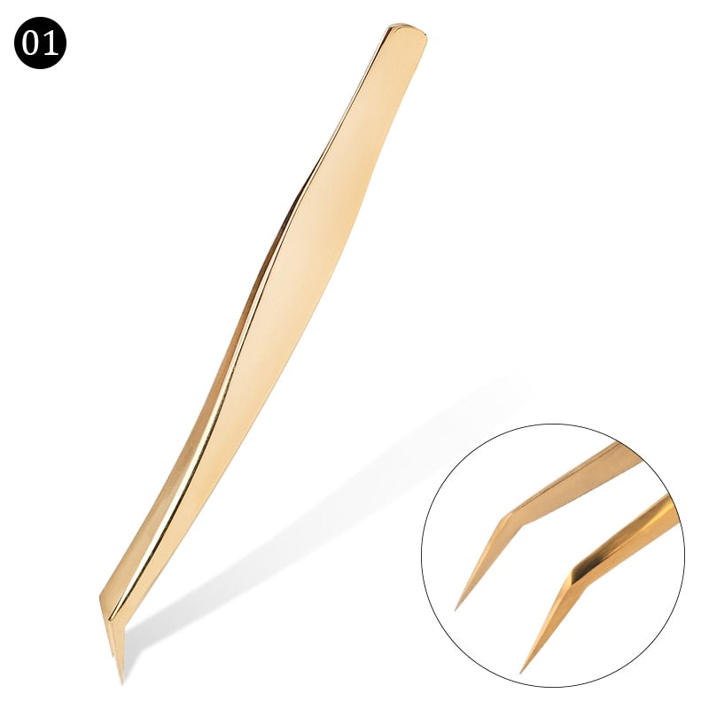 1 Pcs Eyelashes Tweezers Stainless Steel superhard Tweezers High Precision Anti-static tweezers for Eyelash Extensions