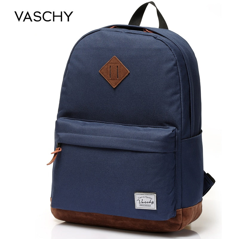 Backpack for Men and Women VASCHY Unisex Classic Water Resistant Rucksack School Backpack 15.6Inch Laptop for TeenageR