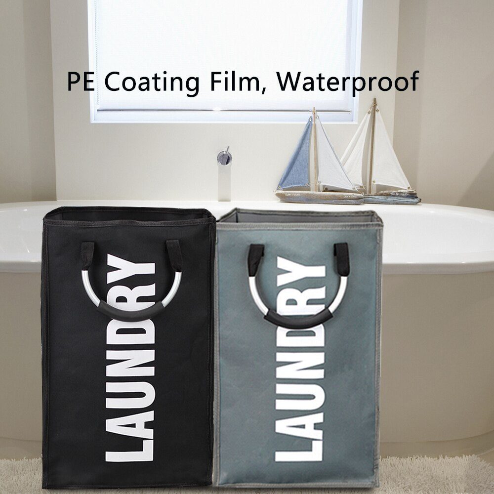 Laundry Basket Foldable Laundry Bag Large Dirty Laundry Basket Hamper Sorter Oxford Cloth Dirty Clothes Bag with Aluminum Handle