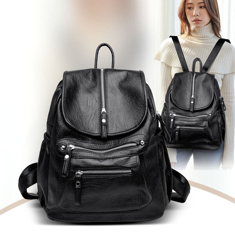 New Women Backpack High Quality Leather Backpack Fashion School Bags Casual Shoulder Bags Large Capacity Travel Backpack