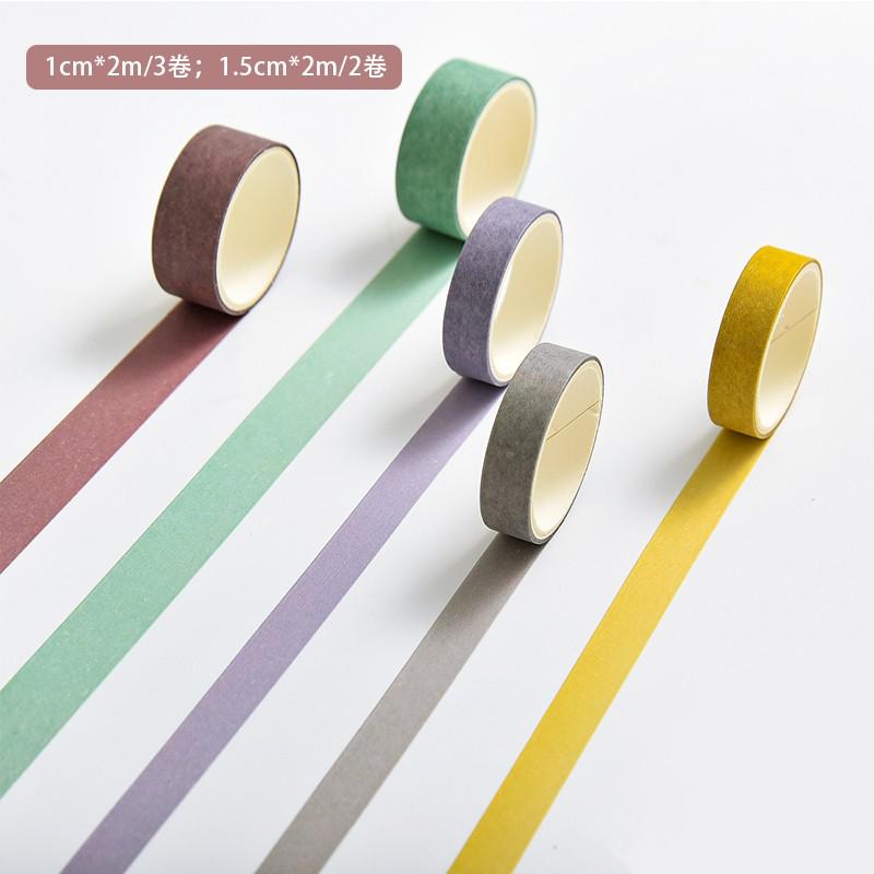 5 Pcs/pack Morandi Colorful Washi Tape Set Diy Scrapbooking Sticker Label Masking Tape School Office Supply