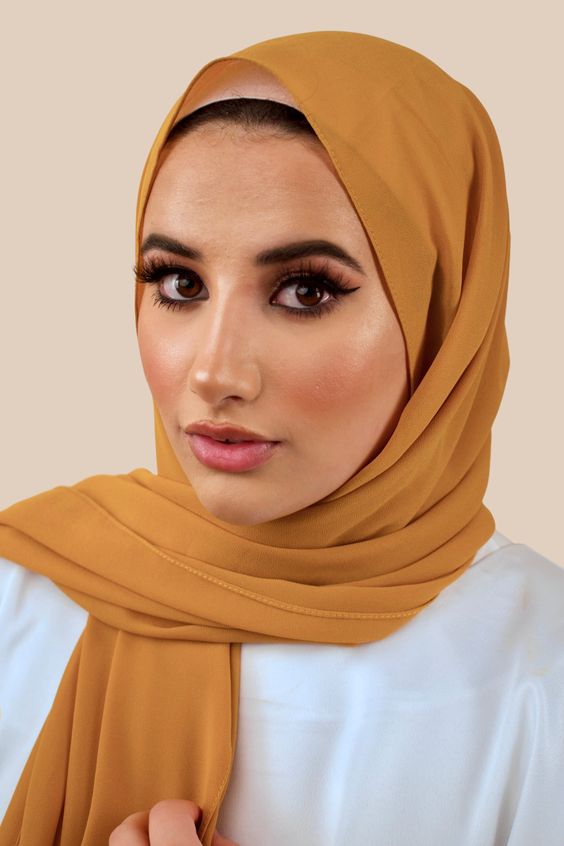 Plain Color Chiffon Scarf Hijab Headband Female Islamic Head Cover Wrap for Women Muslim Jersey Hijabs Hair Scarves Headscarf