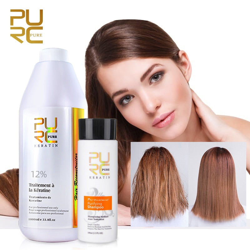 PURC Professional Keratin Hair Treatment Straightening Smoothing Hair Product Purifying Shampoo Set 1000ml