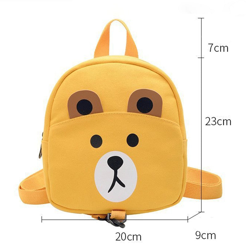 Cartoon Baby Safety Harness Adjustable Backpacks School Bag Bear Toddler Kids Backpack Children Girls Boys Anti-Lost Backpacks