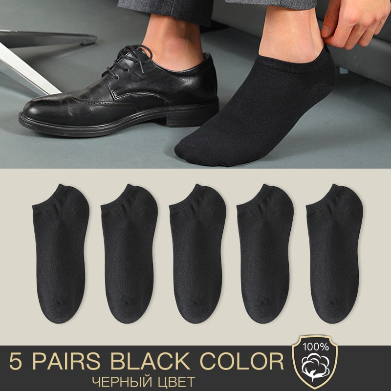 HSS Brand 100% Cotton Men Socks Summer Thin Breathable Socks High Quality No Show Boat Socks Black Short For Students Size 39-44