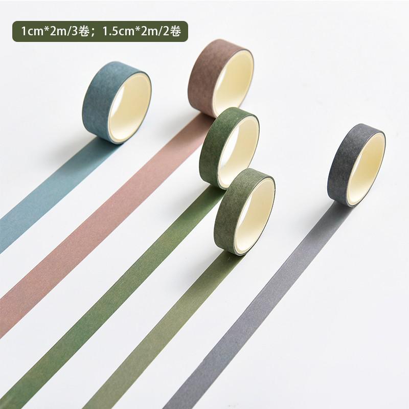 5 Pcs/pack Morandi Colorful Washi Tape Set Diy Scrapbooking Sticker Label Masking Tape School Office Supply