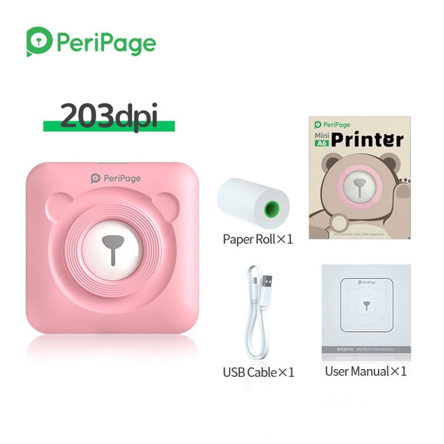 peripage mini portable printer thermal photo bluetooth can printing sticker self-adhesive label for Android IOS smart phone