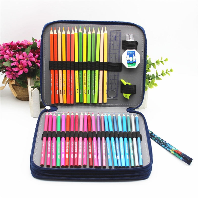 Kawaii Pencil Case Big 120 Holes Pen Box for Girls Boys Back to School Pencilcase Large Cute Penal Cartridge Bag Stationery Kit