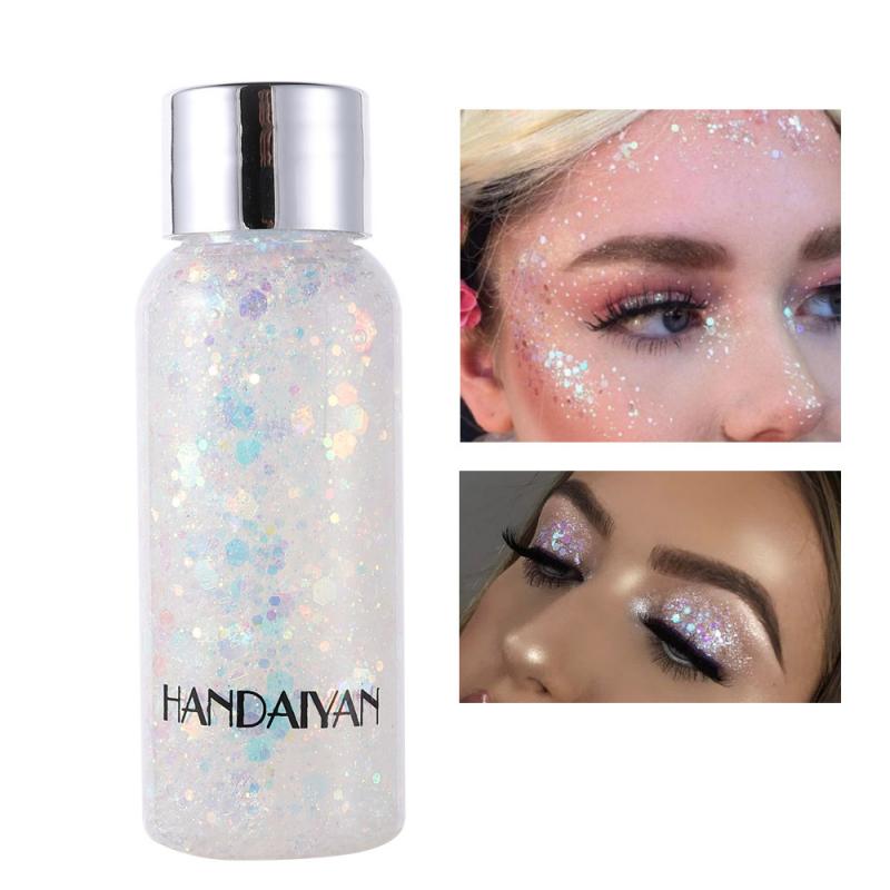 HANDAIYAN Teras Glitter Body Gel Cream Body Hair Face Eye Glitter Flash Heart Palette Sequins Pigment Cream Festival Decor