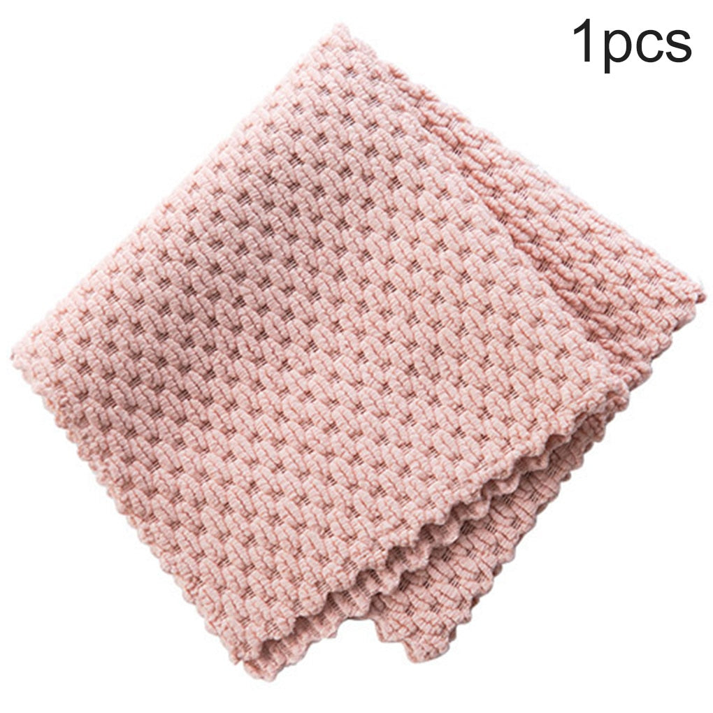 1PC/5PCS Anti-grease Wiping Rags Kitchen Super Absorbent Microfiber Cleaning Cloth Home Washing Dish Kitchen Cleaning Towel