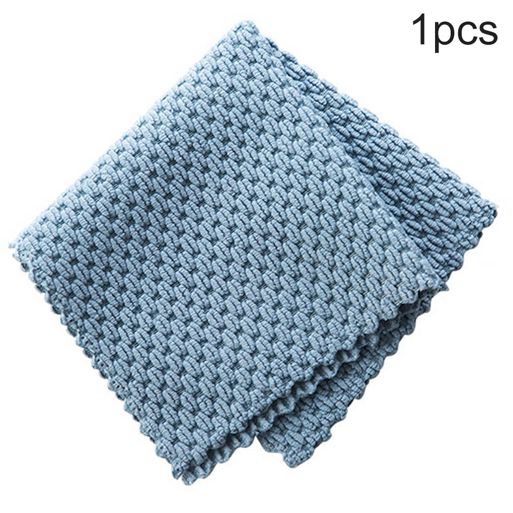 1PC/5PCS Anti-grease Wiping Rags Kitchen Super Absorbent Microfiber Cleaning Cloth Home Washing Dish Kitchen Cleaning Towel