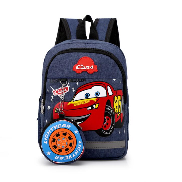 Backpack+purse coin boy bag 95 car children boy bag for school