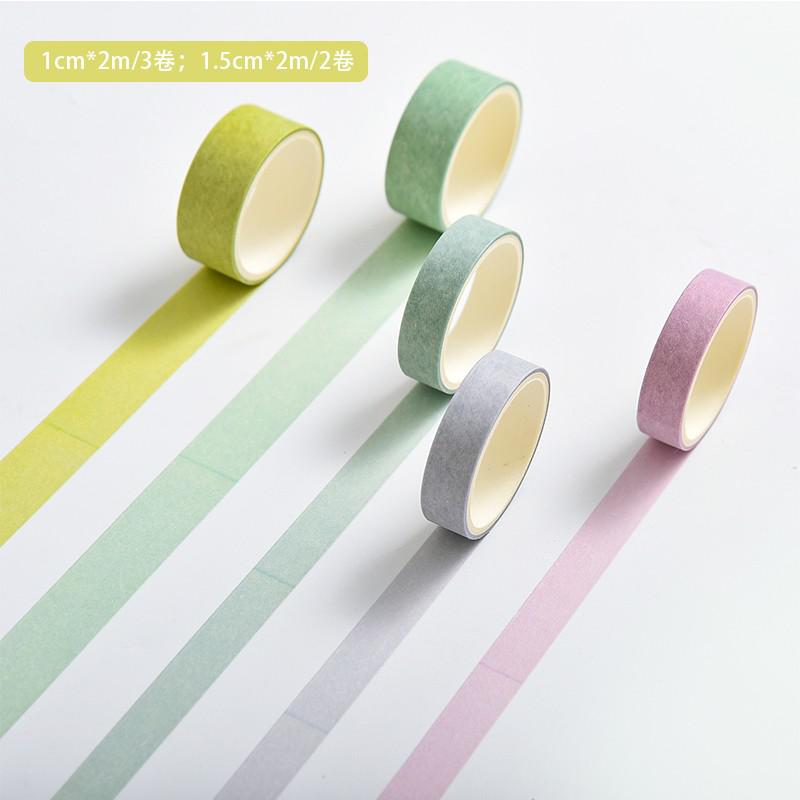 5 Pcs/pack Morandi Colorful Washi Tape Set Diy Scrapbooking Sticker Label Masking Tape School Office Supply