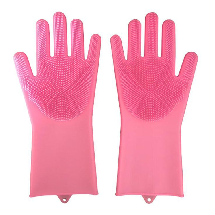 1 Pair Pet Silicone Cleaning Gloves Dog Cat Bath Cleaning Brush Gloves Scrubber Rubber Kitchen Clean Tool