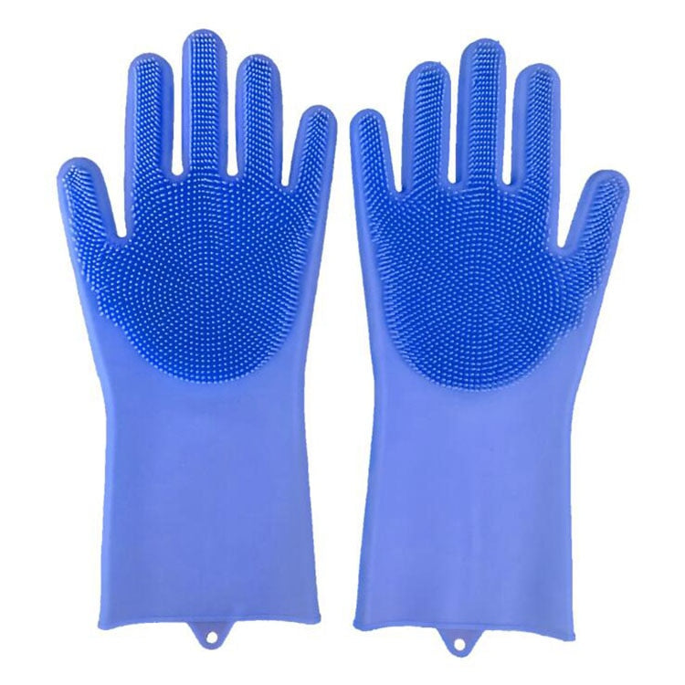 1 Pair Pet Silicone Cleaning Gloves Dog Cat Bath Cleaning Brush Gloves Scrubber Rubber Kitchen Clean Tool