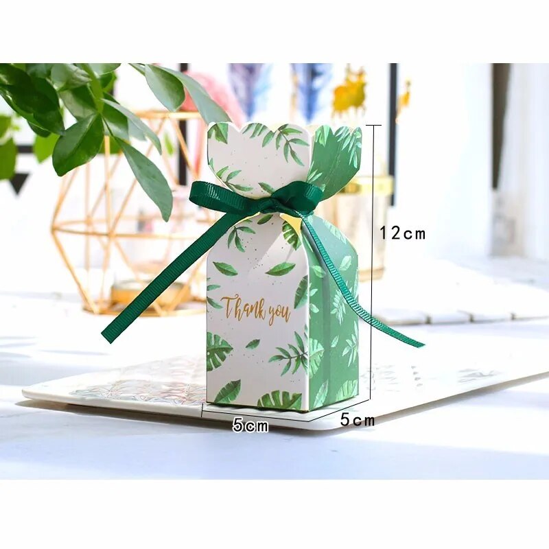 New Christmas Gift Box with Ribbon Wedding Favors Decoration and Baby Shower Candy Boxes for Girl Boy Birthday Party Supplies