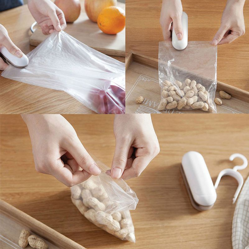 Household Handy Mini Snacks Bag Sealer Clips Hand Pressure Vacuum Food Preservation Sealing Machine Kitchen Supplies