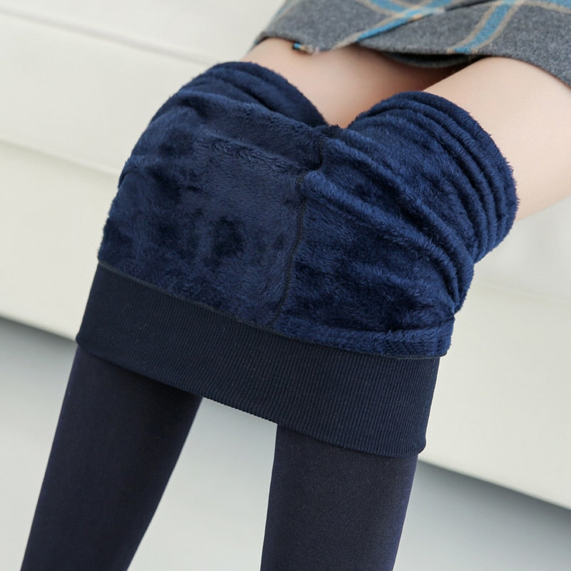 Winter Leggings Knitting Velvet Leggings High Elastic Thicken Warm Pants Skinny Pants For Women Leggins Comfortable