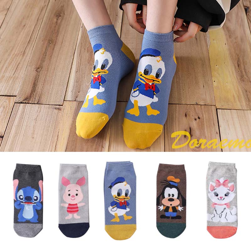 5 Pairs/Lot women socks Casual Korea cartoon animal socks Cotton Cute girl funny mouse duck ankle socks size 35-41