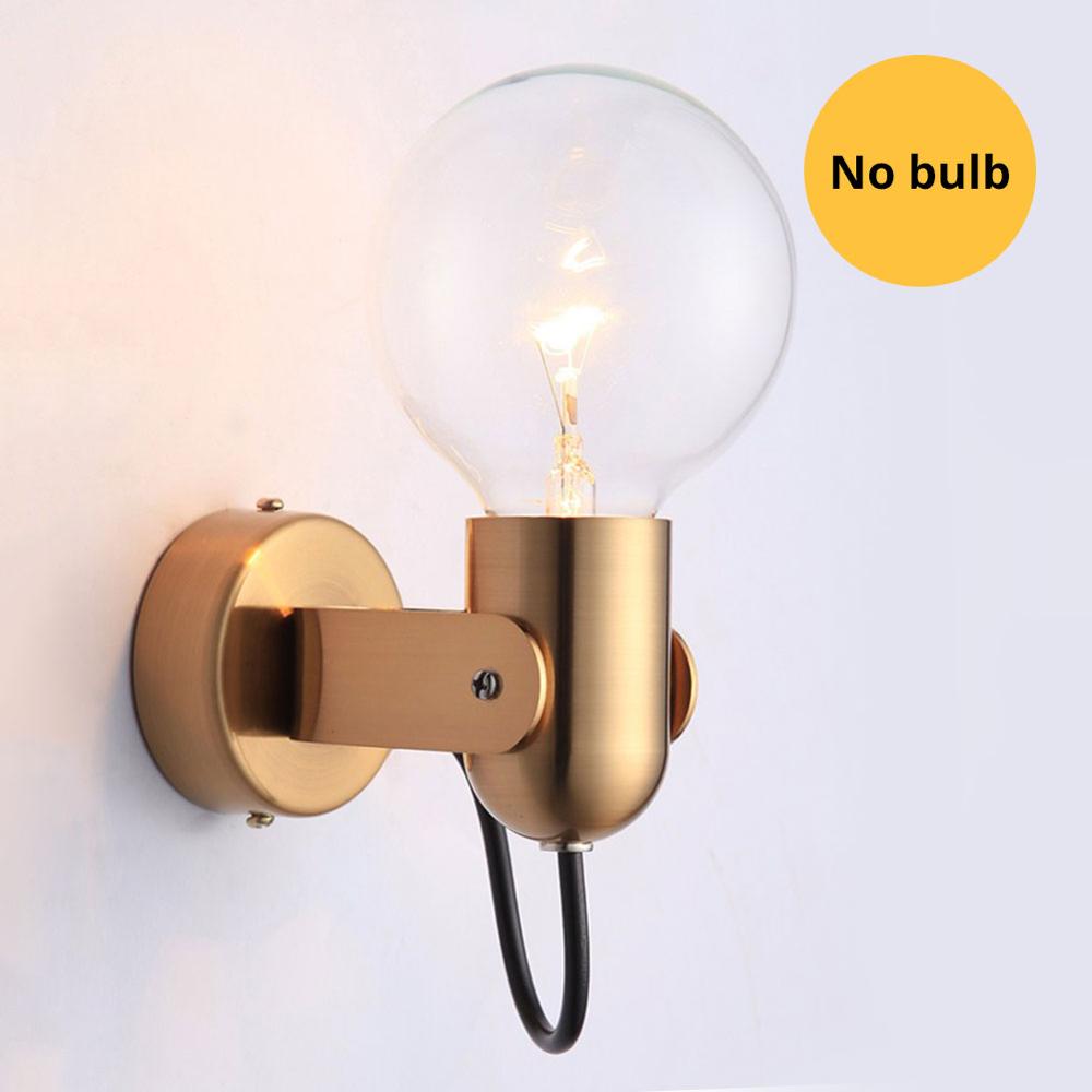 Modern Nordic Wall Light Lamp for Corridor Bedside Living Room Bedroom Iron Art Adjustable Plating E27 Base Head Sconce Fixture