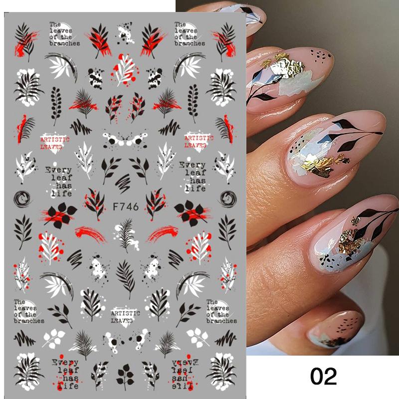 1PC Heart Love Design 3D Nail Sticker English Letter stickers Face Pattern Trasnfer Sliders Valentine's Day Nail Art Decoration