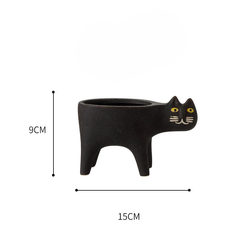 Cartoons Cat Flowerpot Animal Ceramic Flowerpot Cute Vase Cactus Succulent Plants Potted  Flower Arrangement Home Decoration