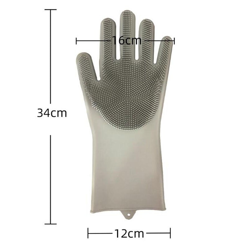 1 Pair Pet Silicone Cleaning Gloves Dog Cat Bath Cleaning Brush Gloves Scrubber Rubber Kitchen Clean Tool