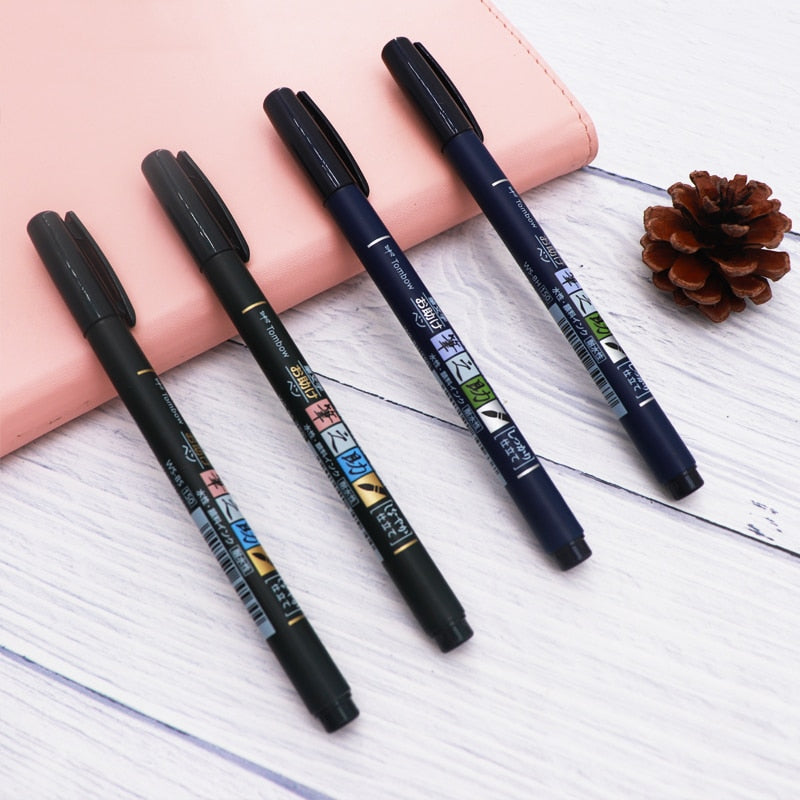 1 Pcs Tombow Calligraphy Brush Pen Practise Calligraphy Marker Pen Lettering Soft Handwriting School Office Supplies Stationery