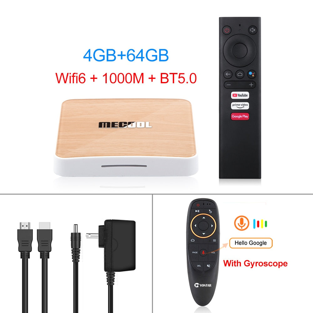 Global Mecool KM6 deluxe edition Amlogic S905X4 TV Box Android 10 4G 64GB Google Certified Support Wifi6 BT1000M Set Top Box