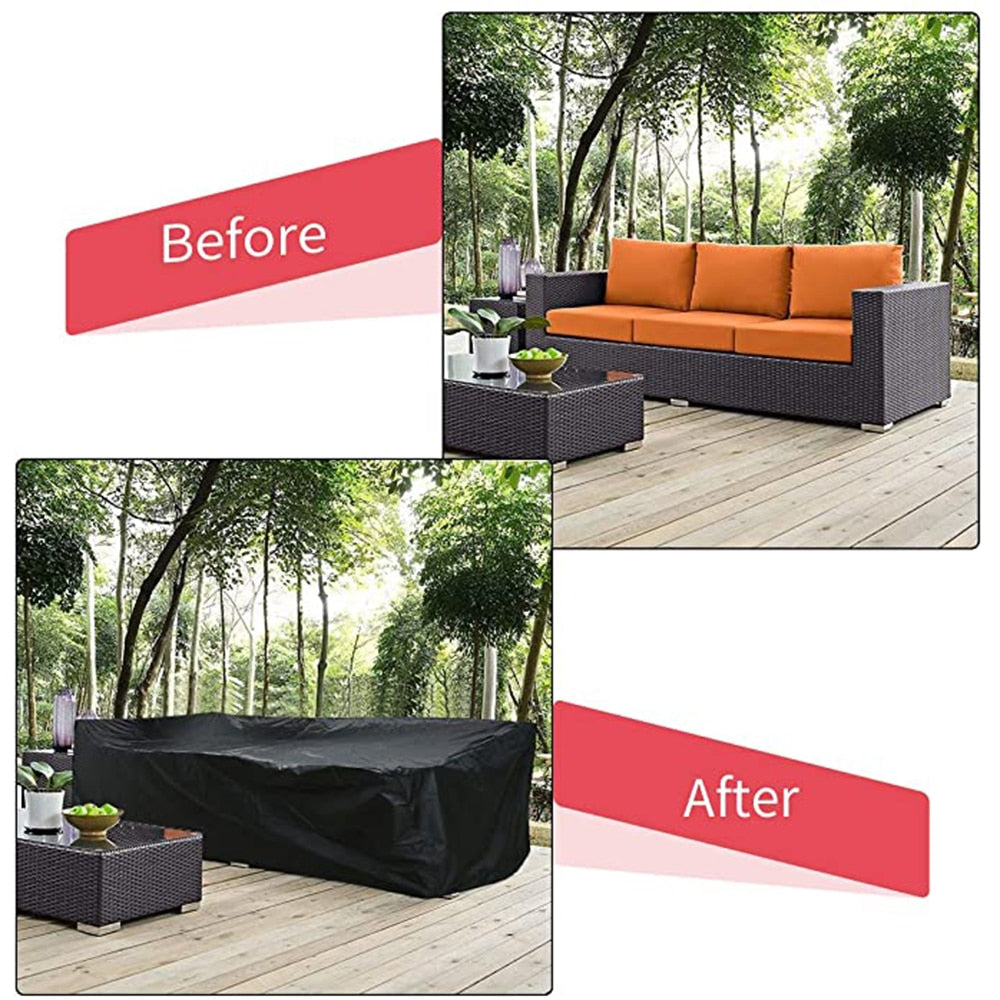 60 Size High Quality Outdoor Patio Waterproof Covers For Furniture Table Sofa Cover  210D Oxford Cloth Black Dust Cover