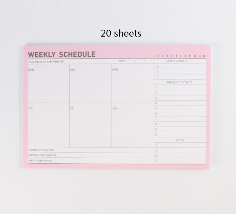 50 sheets Kawaii Korean Daily Memo Pads Note Weekly Monthly Planner Notepad Desk Organizer Pads School Stationery