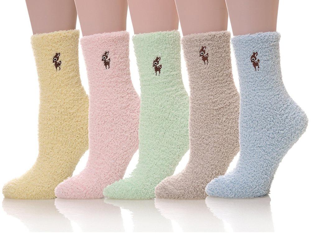 5 Pair Candy Warm Lady Heart Cute Winter Kawaii Thick Casual Women Socks Fuzzy Fluffy Warm Socks Short Cute Cotton Socks Female